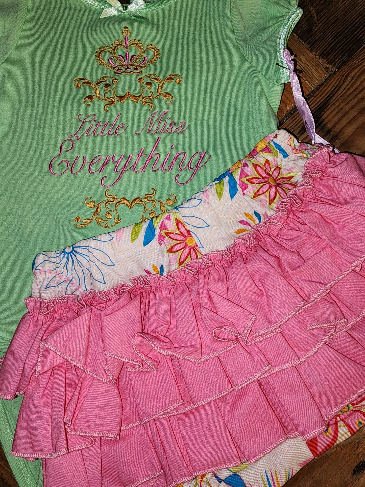 Little Miss Everything Size 12m Ruffle Bottom Two Piece Set