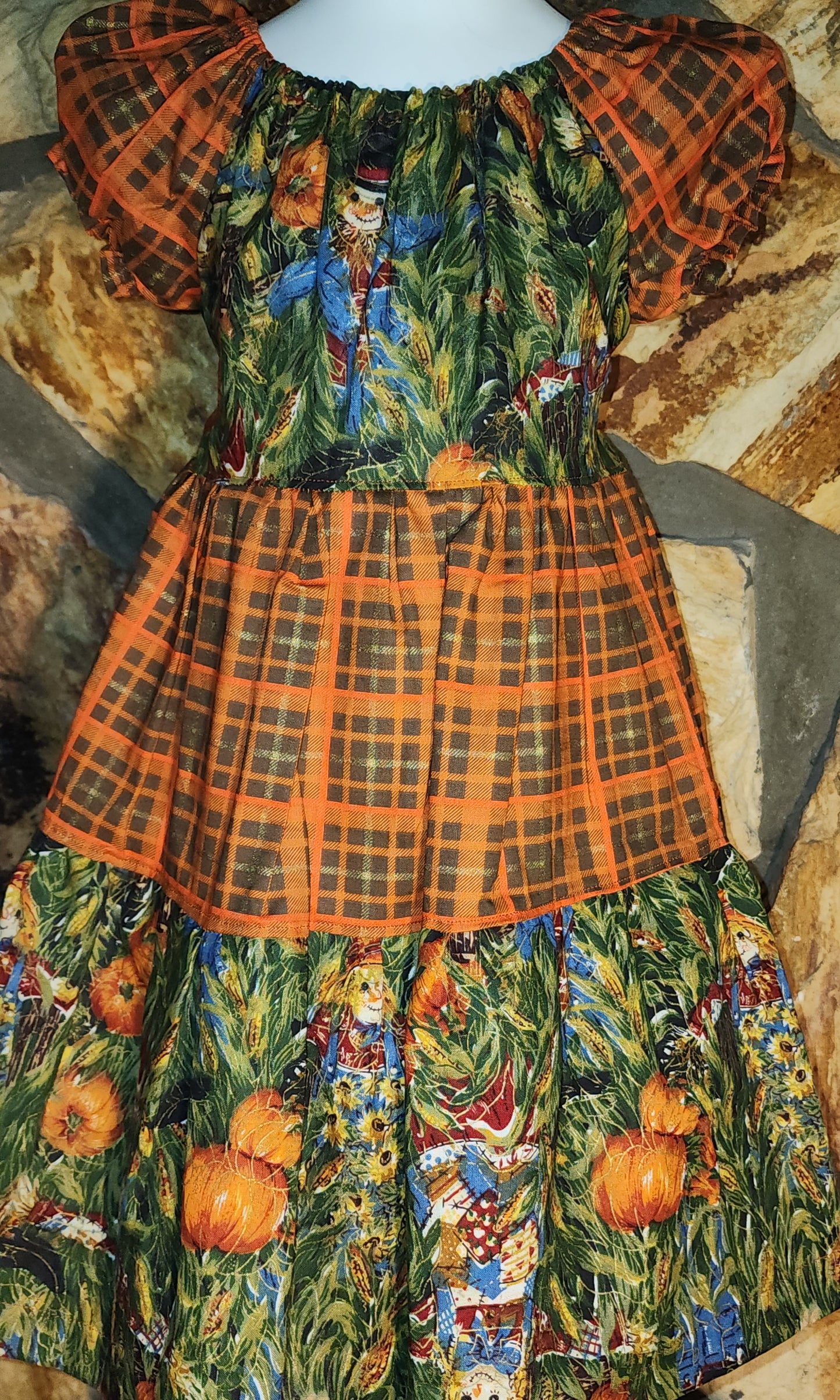 Scarecrow and Pumpkins size 4 Dress