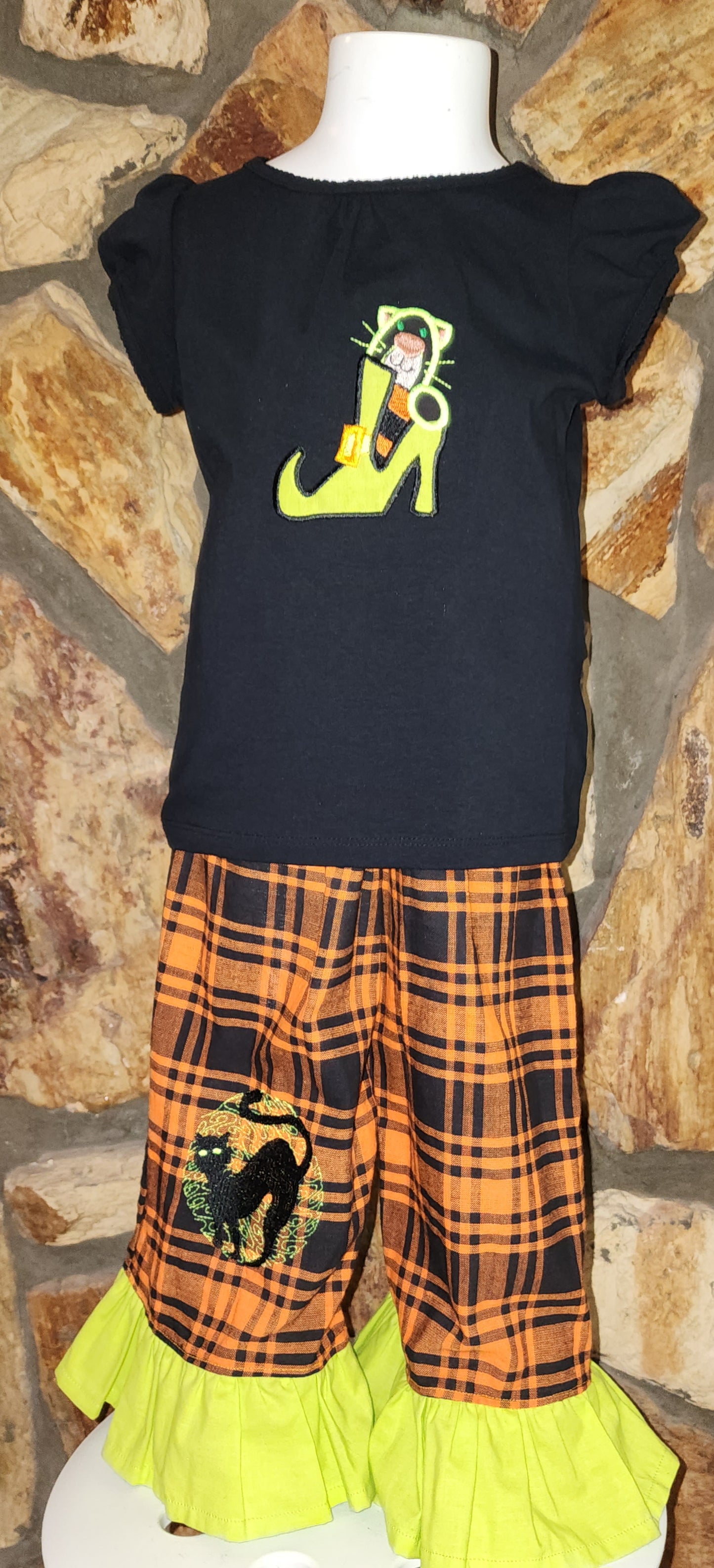 Spooky Cat Size 4 Two Piece Halloween Set