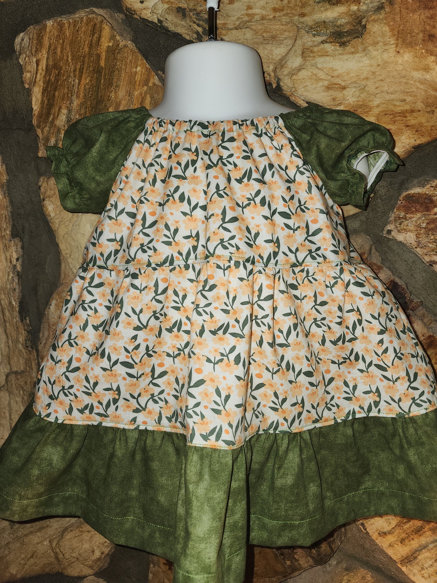 Little Peach Flower 3/6m Dress