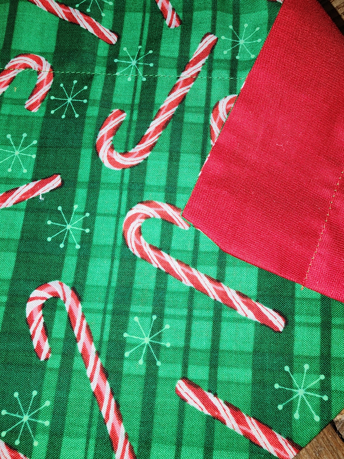 Candycane Christmas Large Dog Bandana
