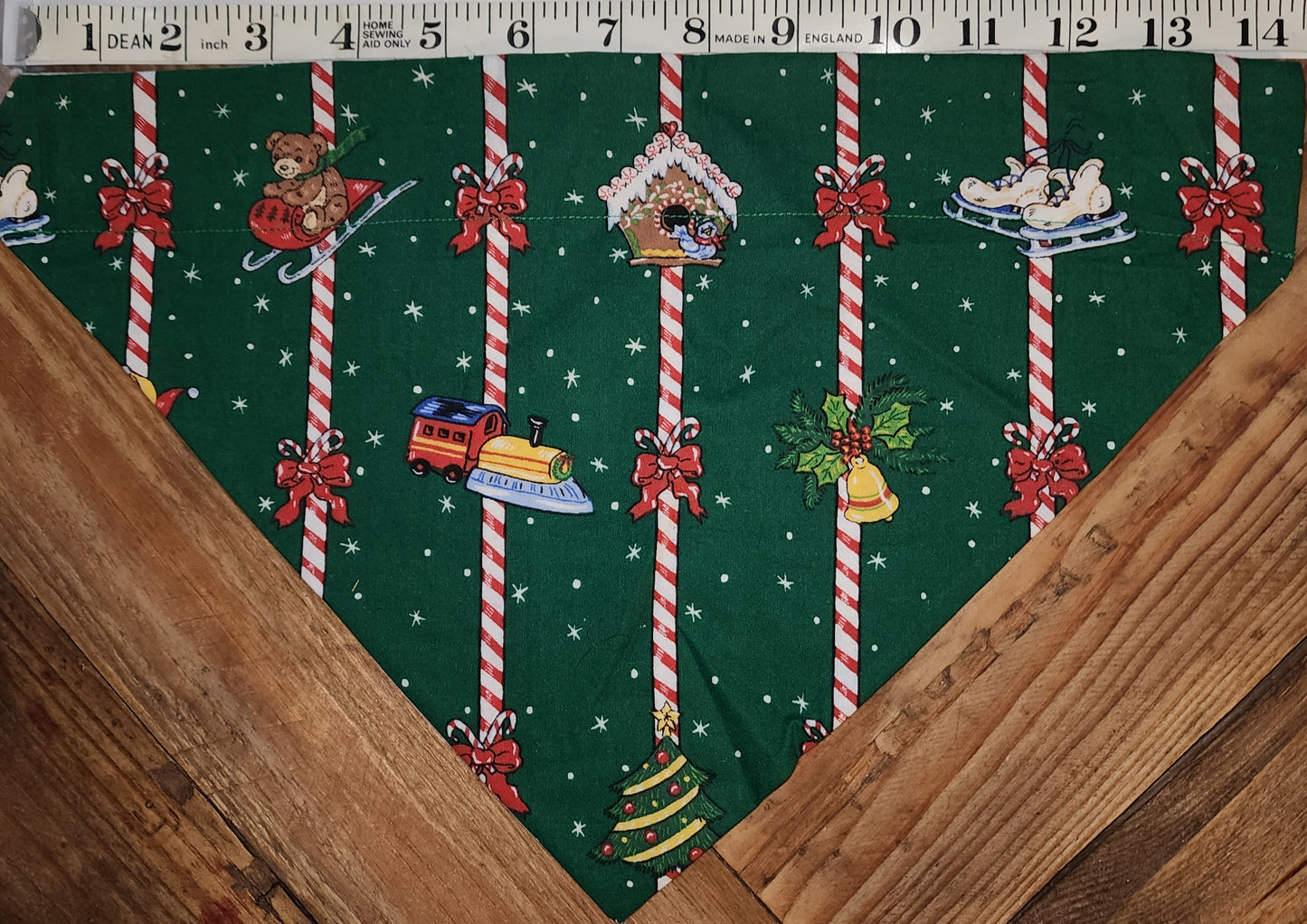 Candycane Stripe Christmas Large Dog Bandana