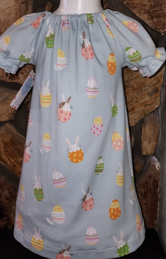 Easter Eggs and Bunnies Size 3 Dress