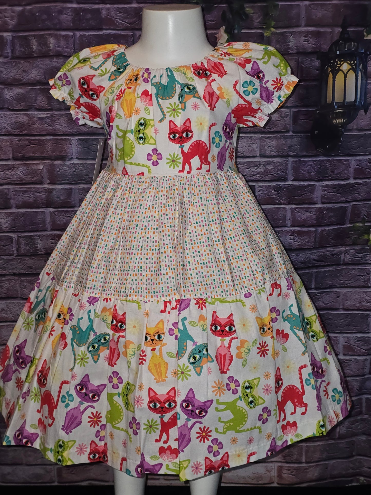 Colorful Kitty Size 6 Dress