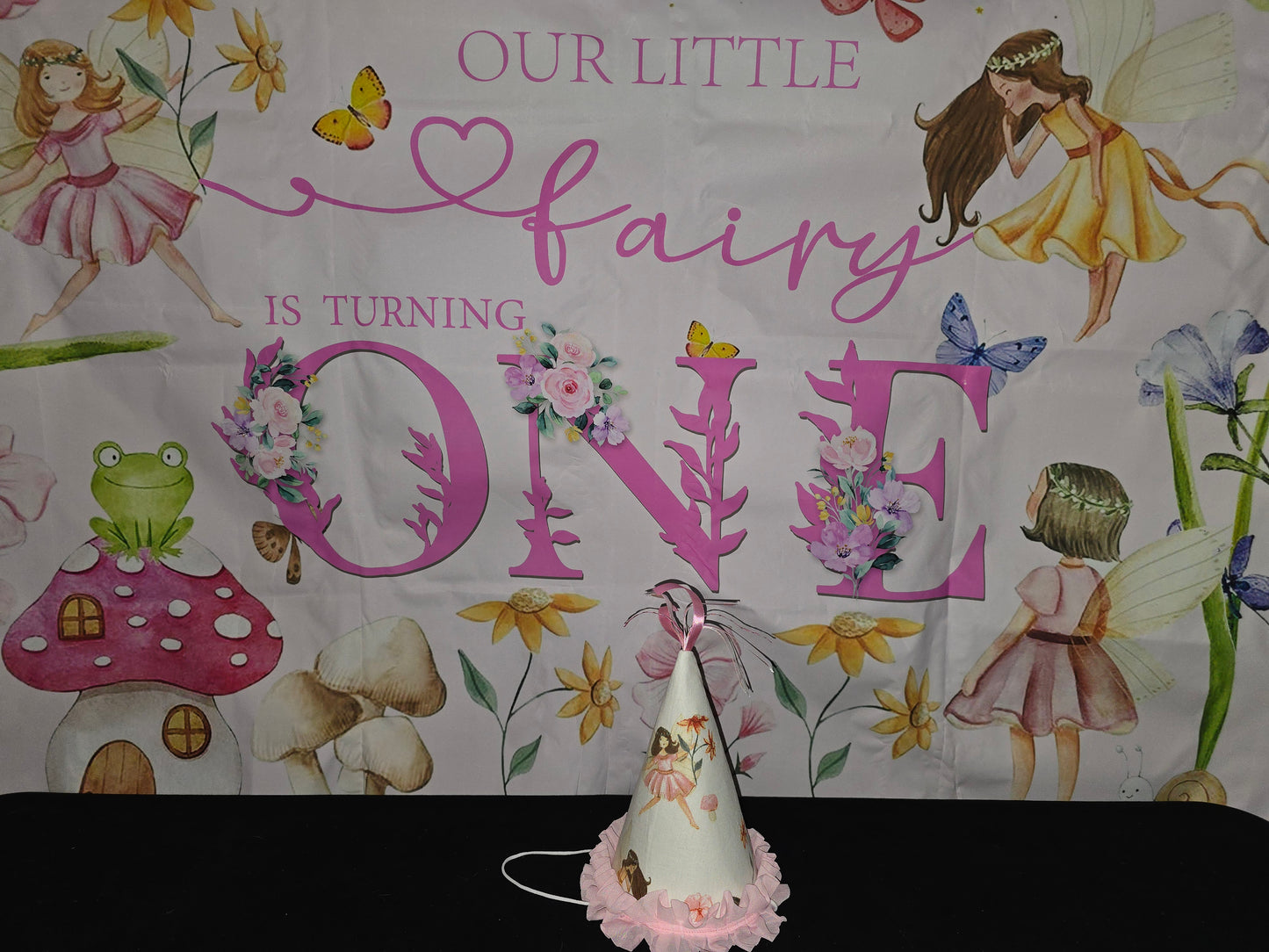 Fairy First Birthday Hat and Banner