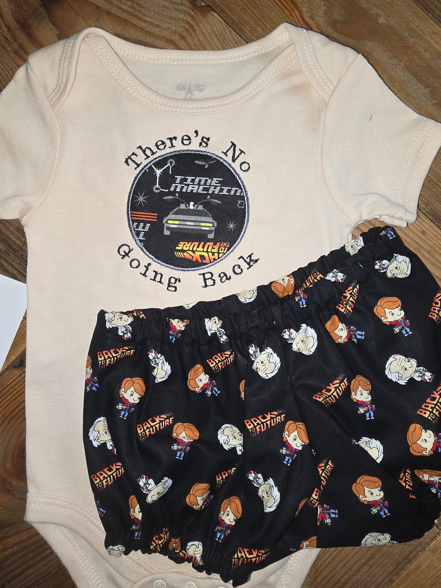 Back to the Future Two Piece Baby Outfit 6/9m There's No Going Back