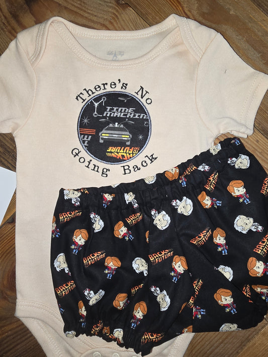 Back to the Future Two Piece Baby Outfit 6/9m There's No Going Back