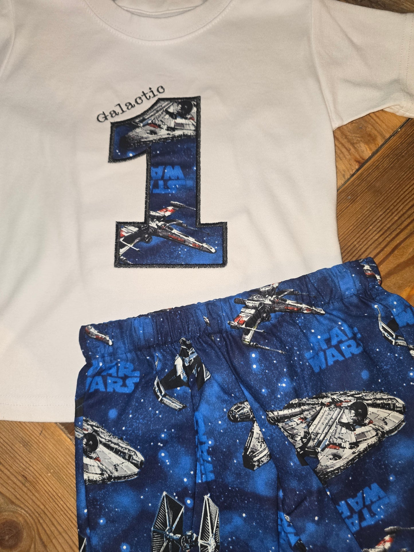Galactic One Size 12/18m Two Piece Star Wars Themed Birthday Outfit