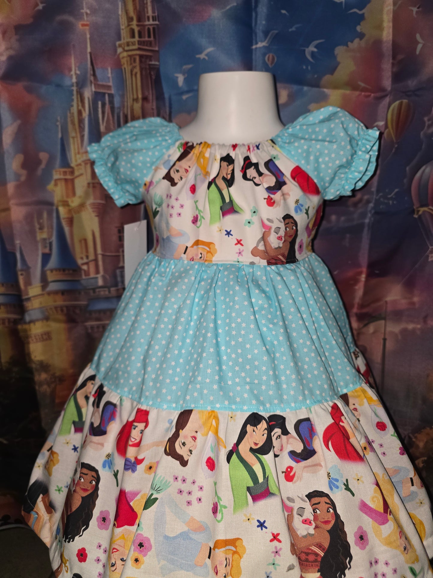 Princess Dress Featuring Moana Belle Snow White Cinderella Ariel Mulan