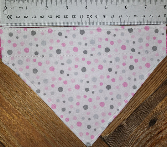 Pink Polka Dot Small Dog Bandana