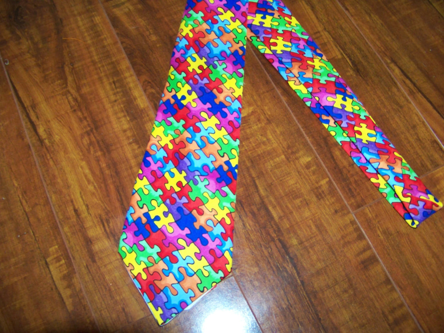 Autism Awareness Adult puzzle piece mans necktie men's boutique tie