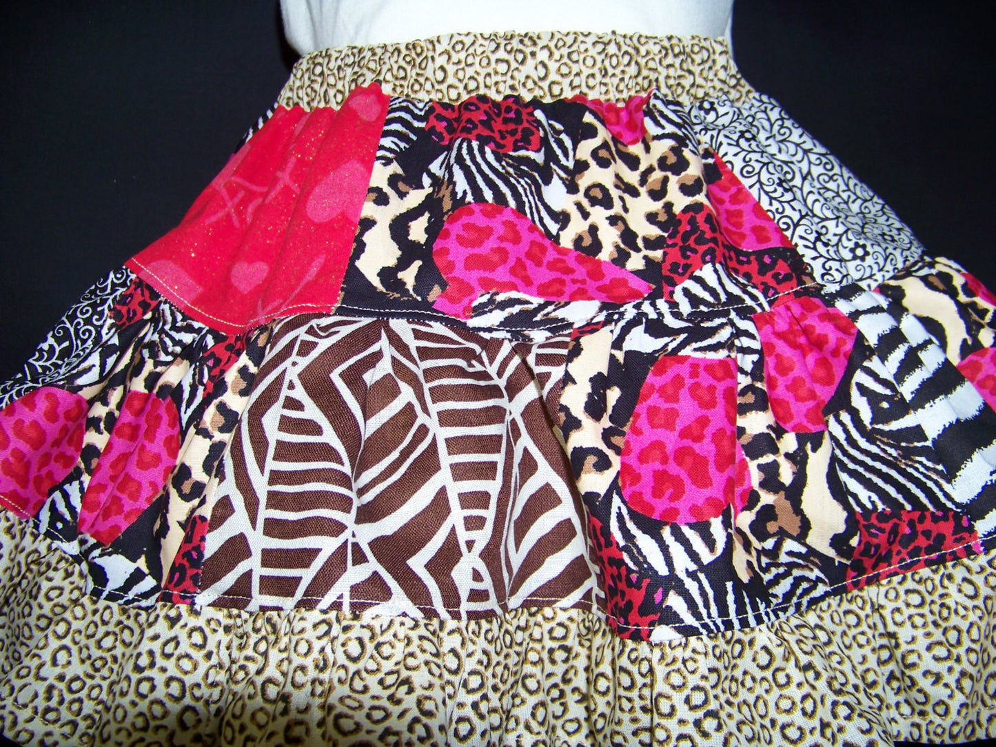 Safari Animal Print Two Piece Twirl Skirt Set