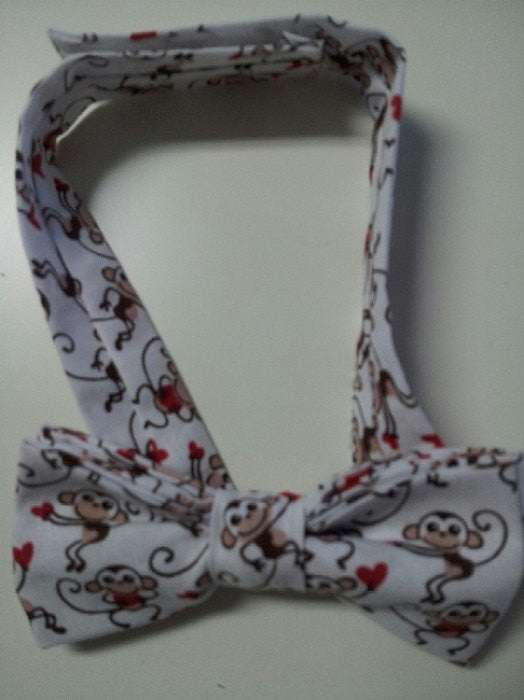 boys valentine red and white monkey bowtie