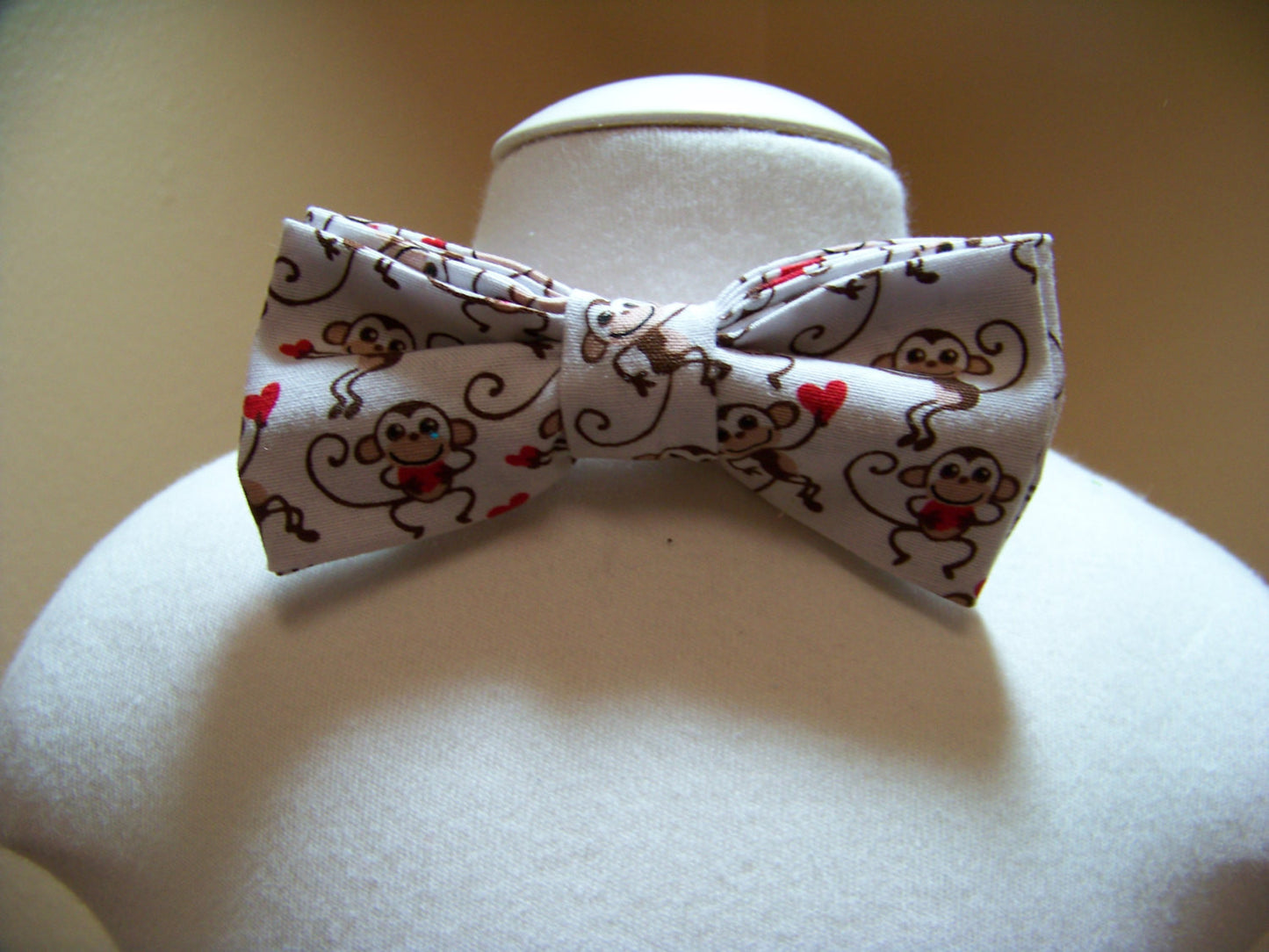 boys valentine red and white monkey bowtie