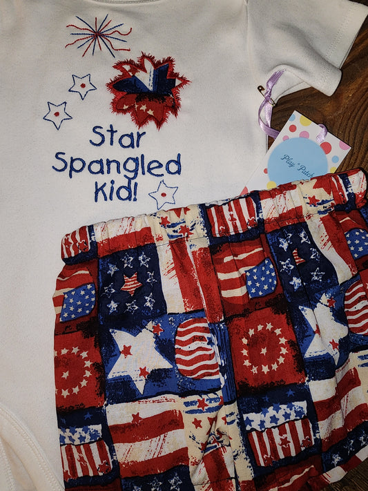 Star Spangled Kid Two Piece Short Set