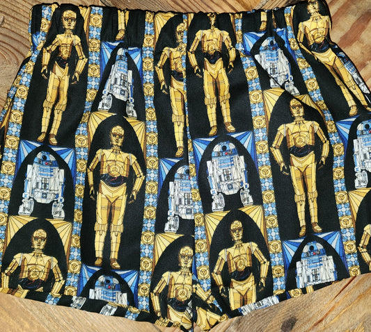C3PO and R2D2 Size 6/12m Shorts