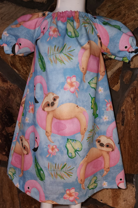 Sloth and Flamigos Size 4 Dress