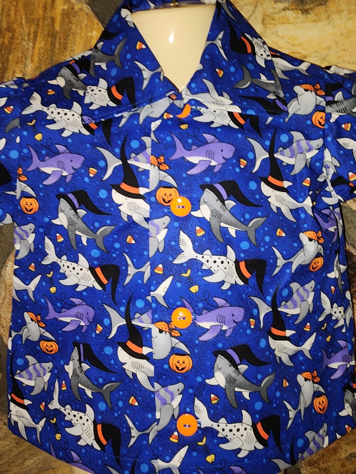 Shark and Pumpkin Size 18m Shirt