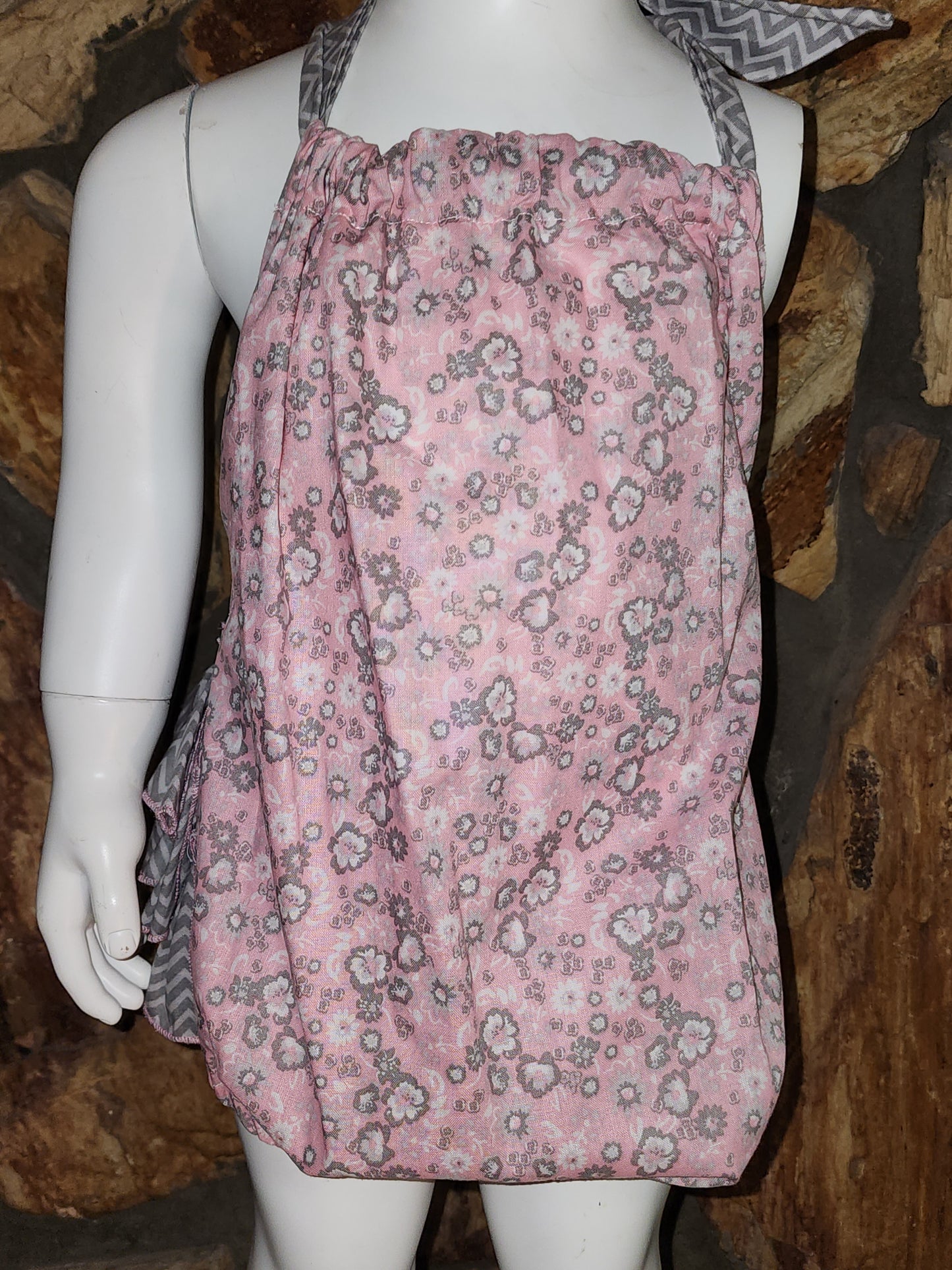 Pink Floral Ruffle Bottom Halter Size 2