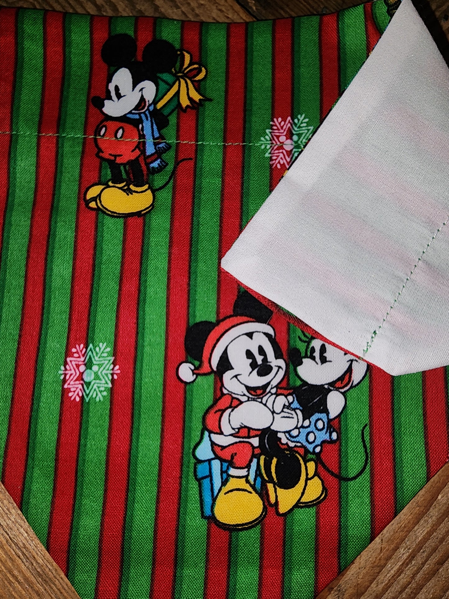 Merry Christmas Mickey and Minnie Medium Dog Bandana