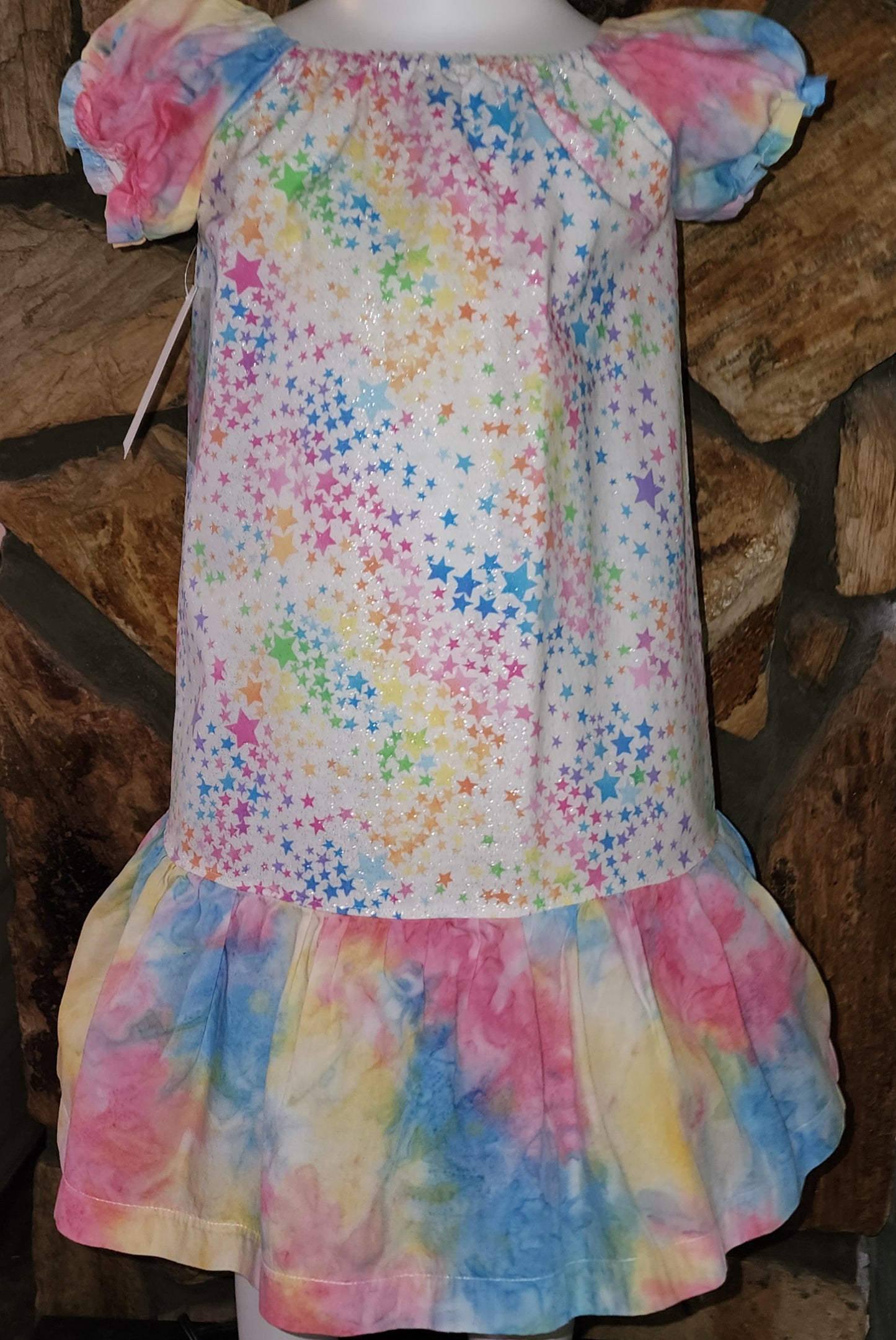 Rainbow Colored Stars Size 4/5 Dress