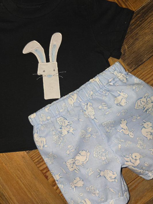 Bunny 1st Easter or Birthday Two Piece Short Set Size 12m