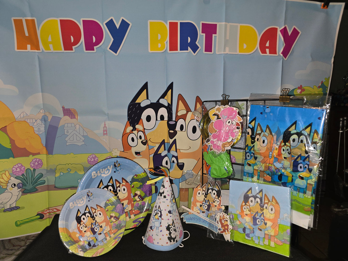 Bluey Birthday Hat and Party Supplies Banner