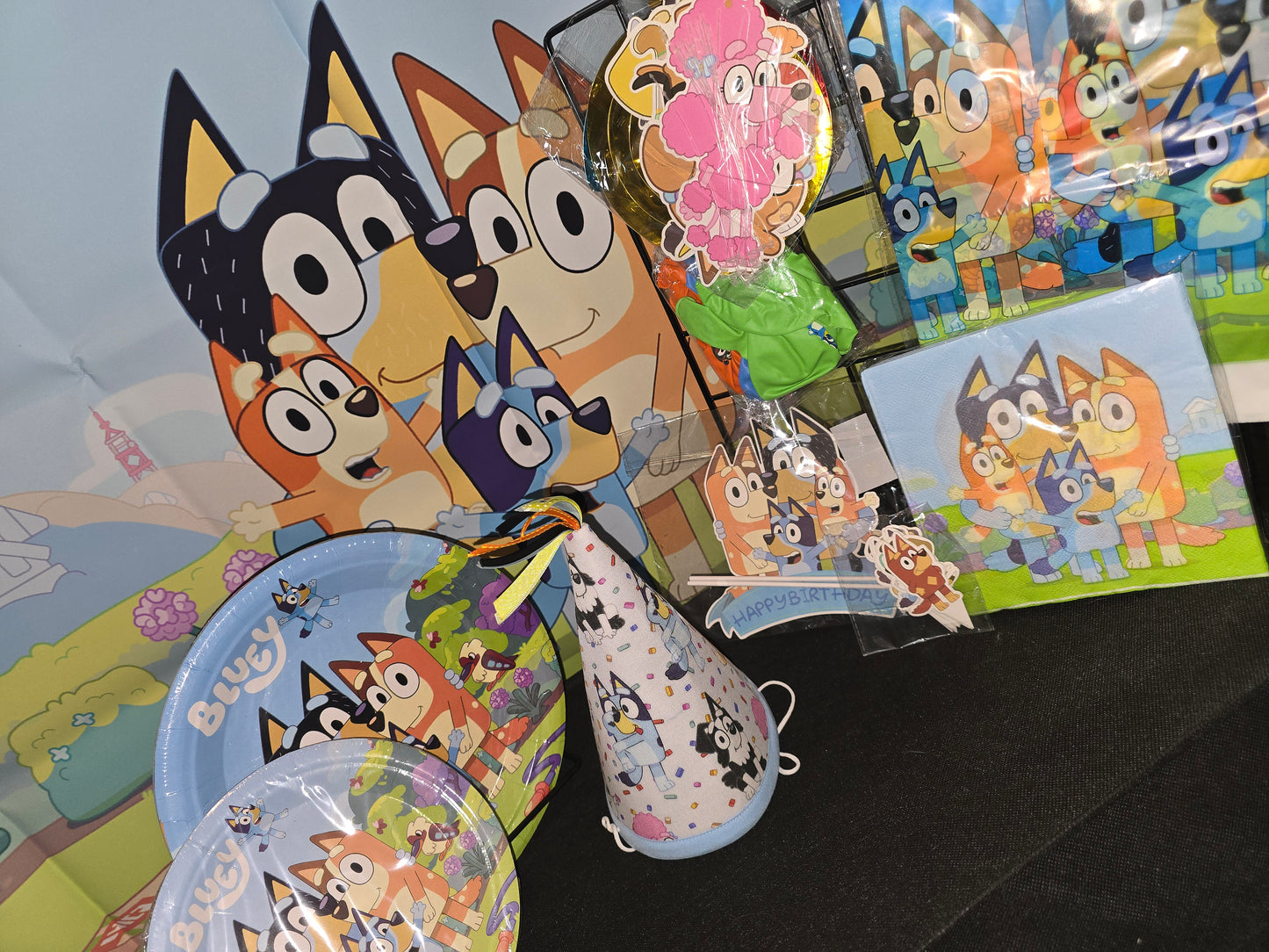 Bluey Birthday Hat and Party Supplies Banner