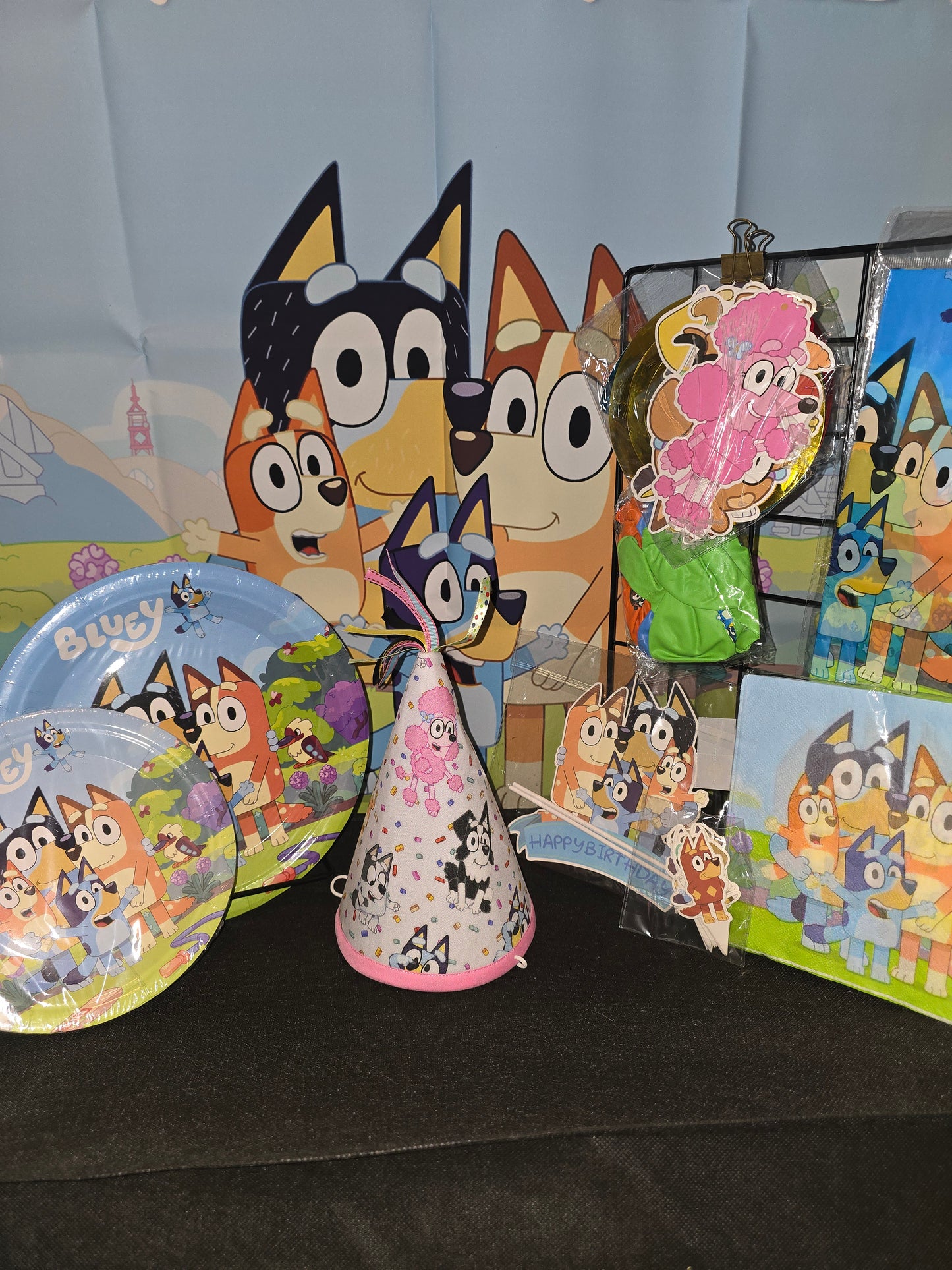 Bluey Birthday Hat and Party Supplies Banner