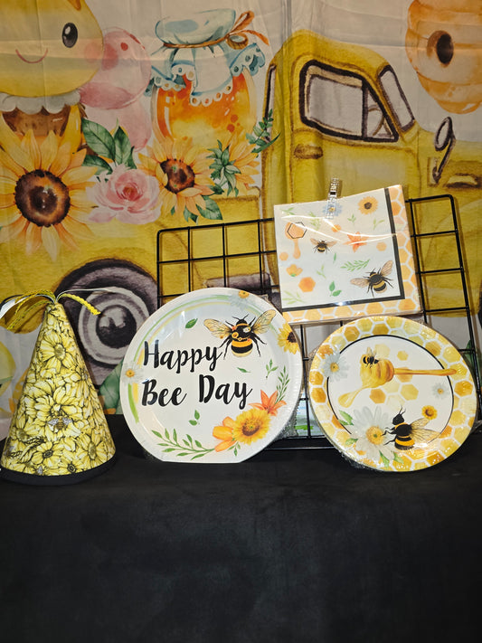 1st Bee Day Birthday Hat and Banner