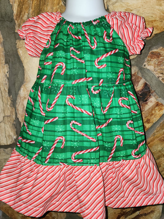 Candy Cane Christmas Dress Size 9/12m
