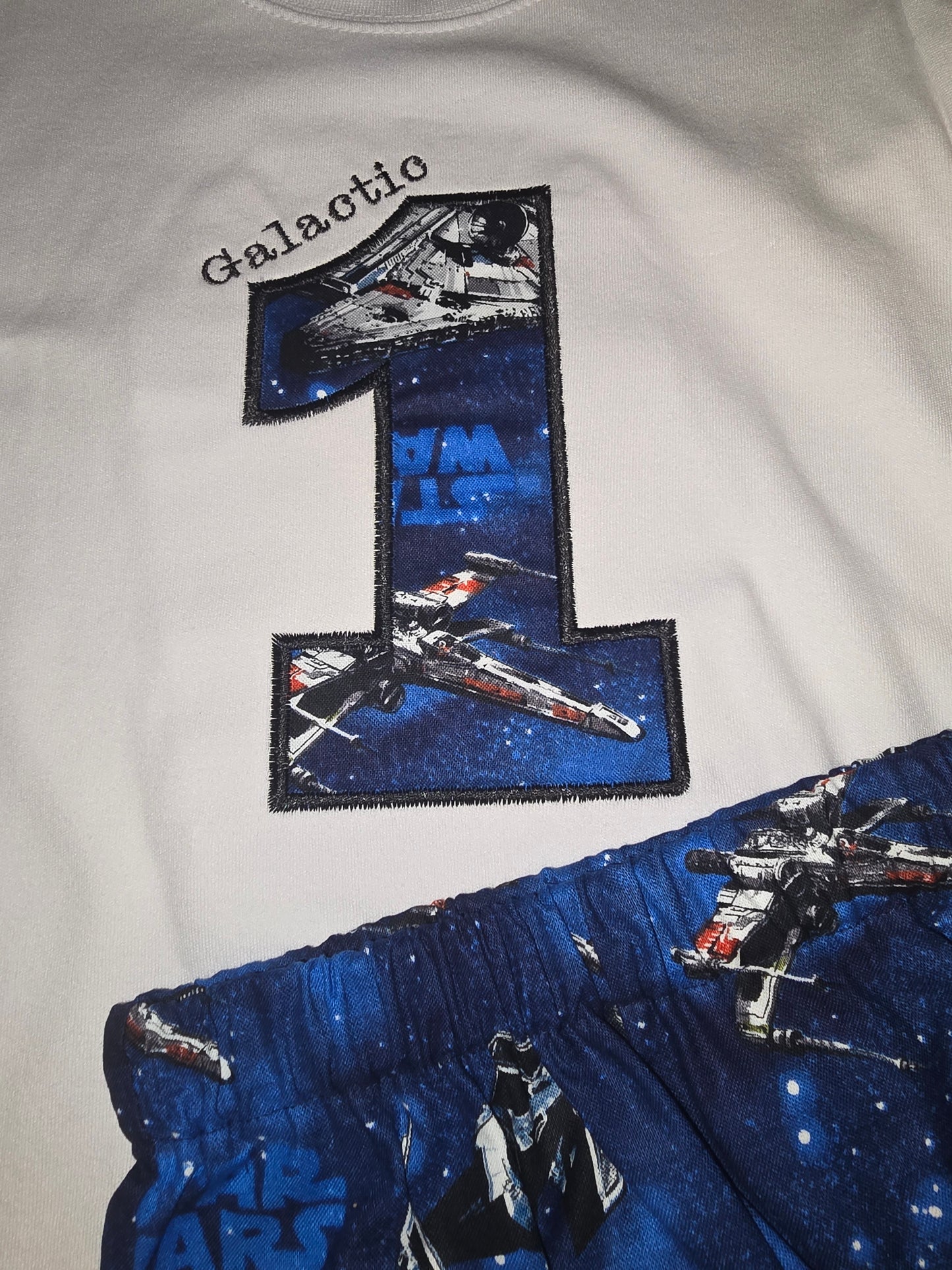 Galactic One Size 12/18m Two Piece Star Wars Themed Birthday Outfit