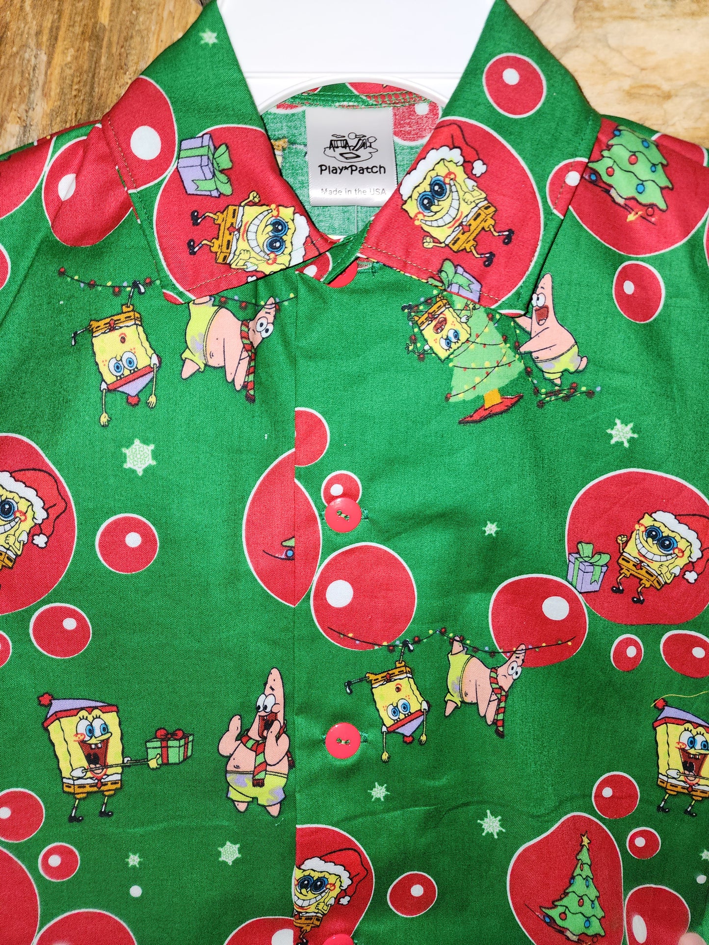 Sponge Bob and Patrick Christmas Shirt Size 8