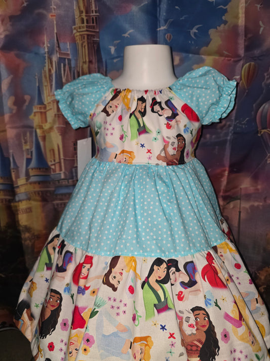 Princess Dress Featuring Moana Belle Snow White Cinderella Ariel Mulan