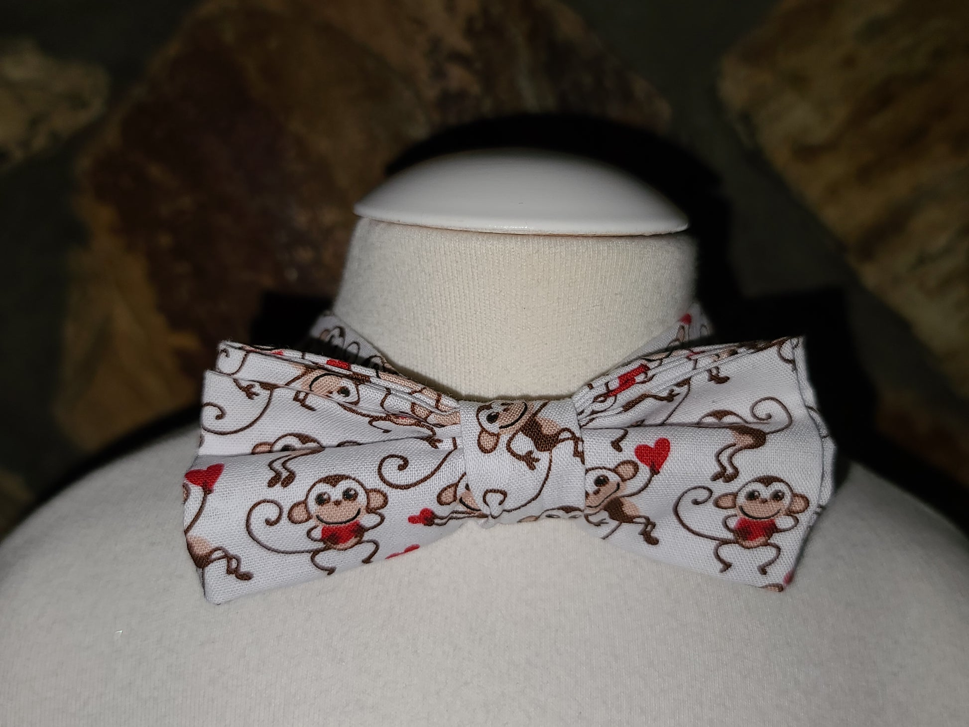 boys valentine red and white monkey bowtie – Play*Patch