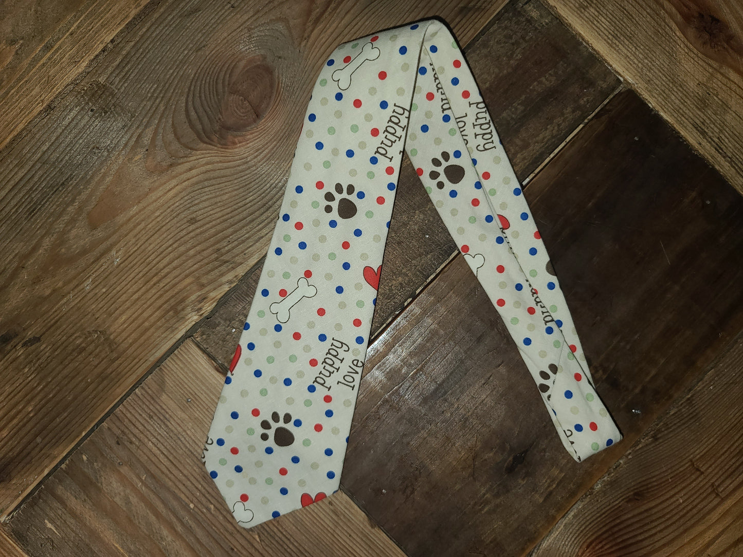 Polka dots and Dog Paws child sized necktie
