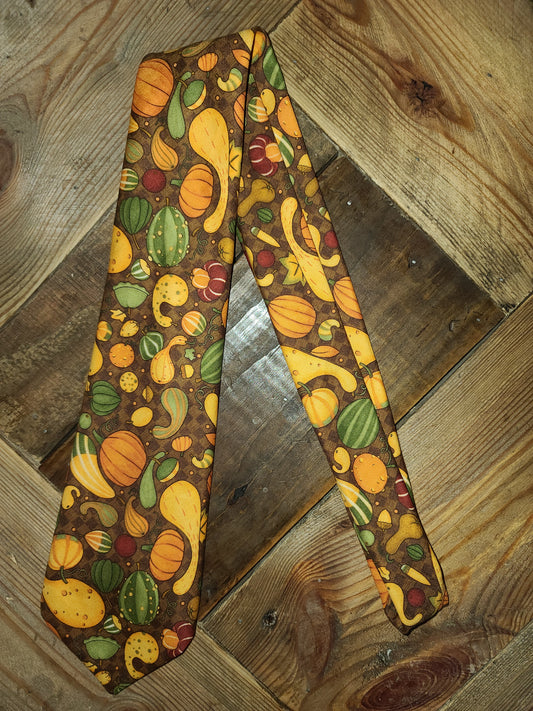 Fall Gourd and Pumpkin Adult Tie