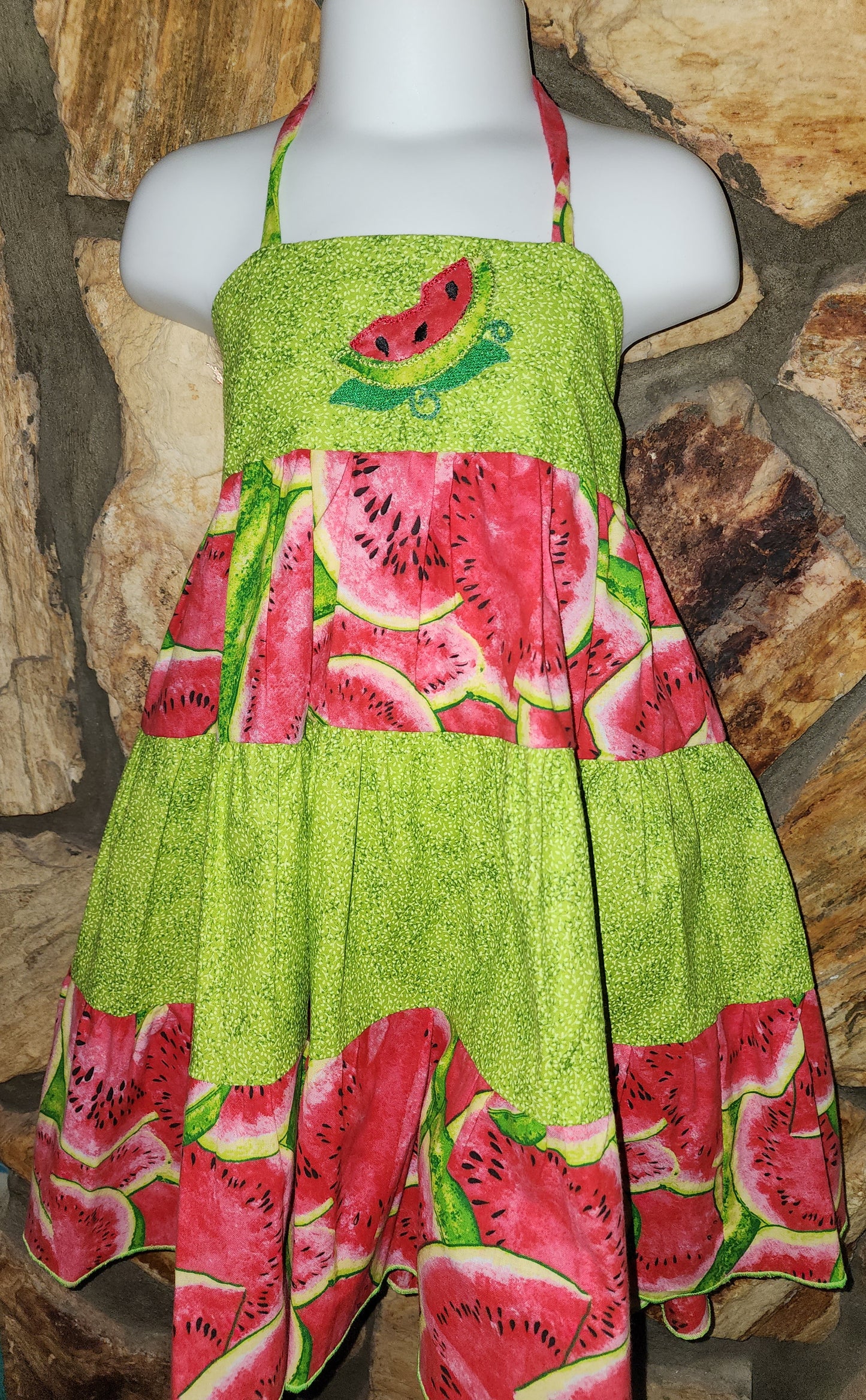 watermelon boutique halter summer dress melon strip sundress