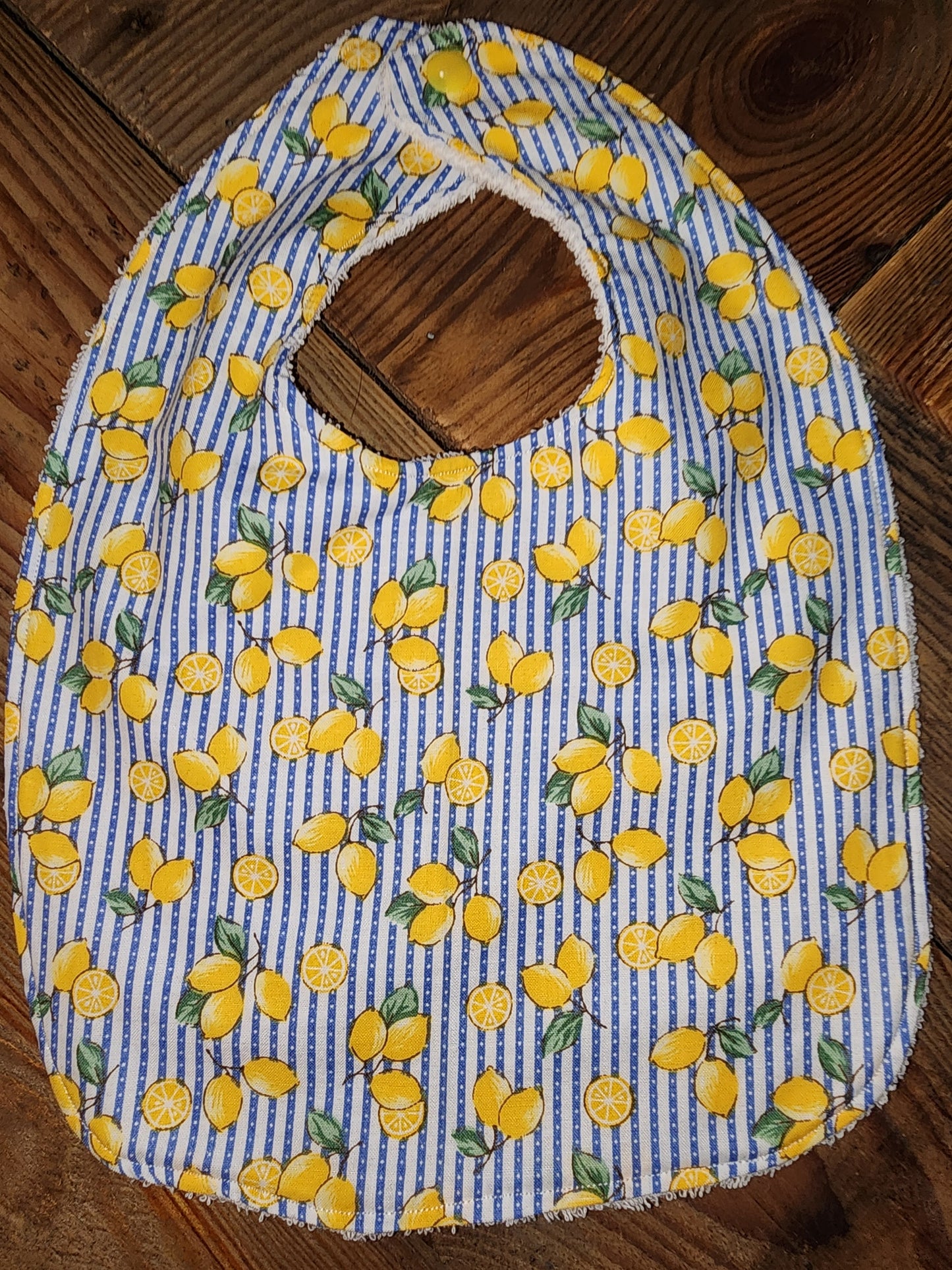 Lemon and Stripes Baby Bib