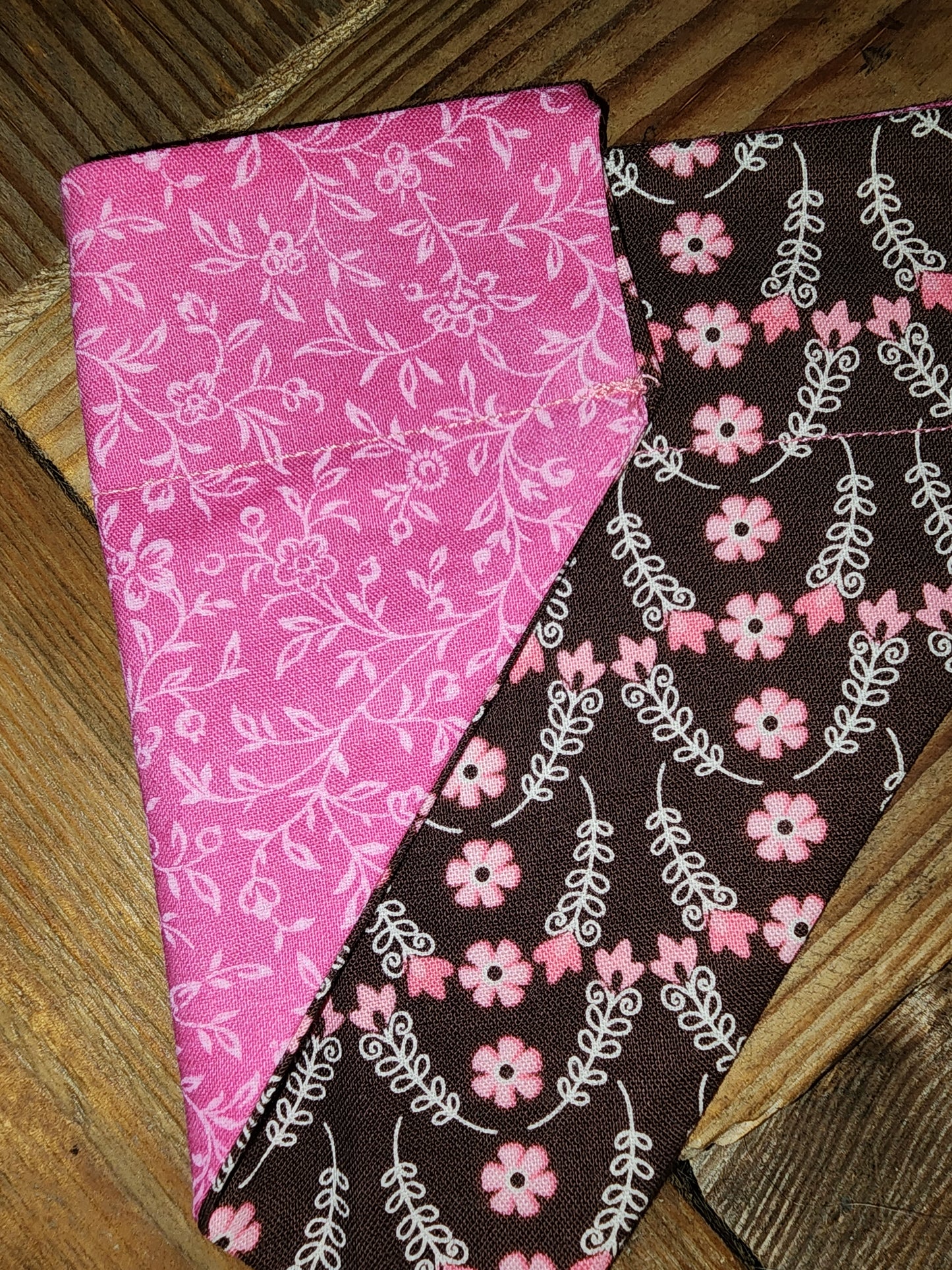 Pink Flower Small Dog Bandana