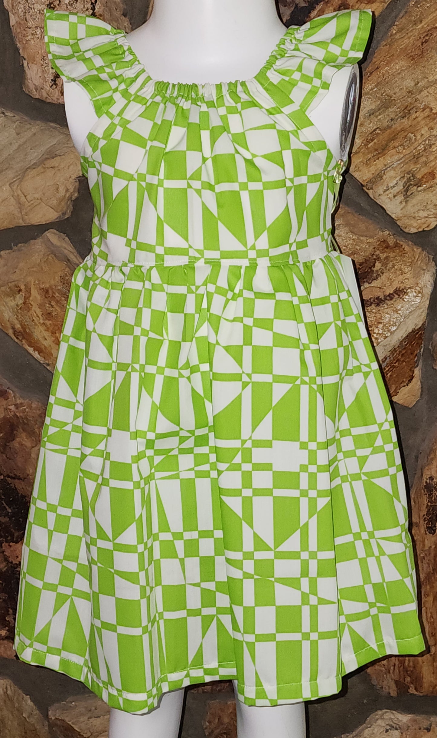 Geometric Green Size 4 Dress