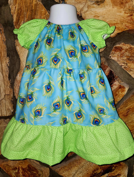 Peacock Feather Size 9/12m Dress