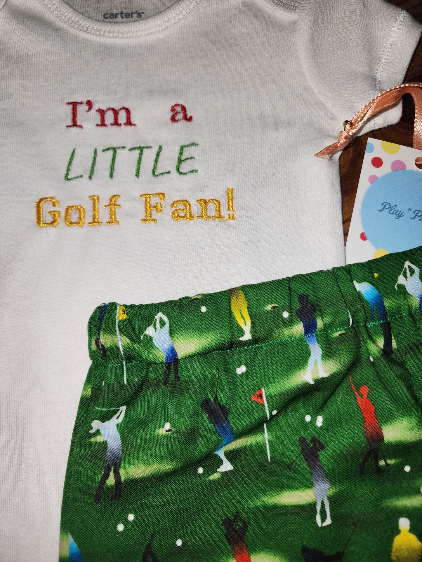 Little Golf Fan Size 3m Two Piece Outfit