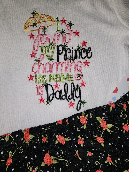 Daddy's My Prince Charming 12m Ruffle Bottom Outfit