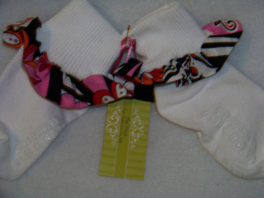 zebra and flowers ruffled socks boutique ruffle sock