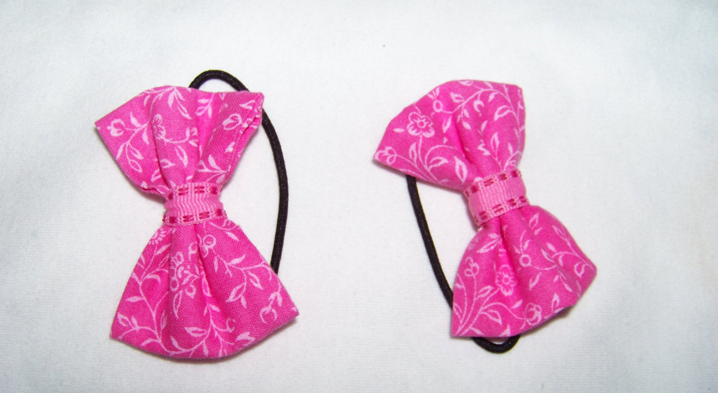 pink hair bow pony o's set of two  hair bows hairbows