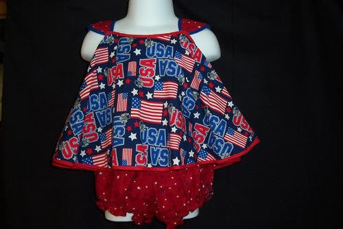 Patriotic Swing Top and Diaper Cover Size 18m